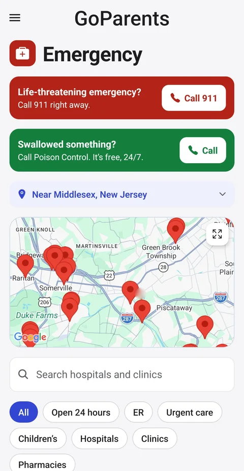 Emergency in the GoParents app